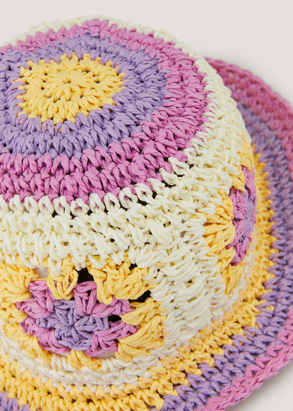 Girls Pastel Crochet Sun Hat (3-6yrs)