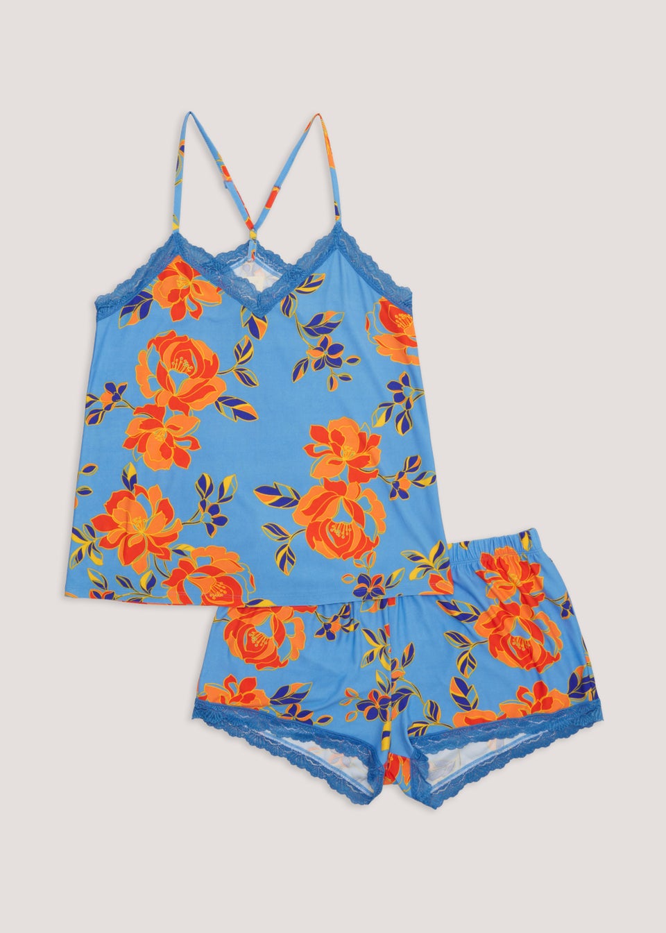 Blue Floral Soft Touch Short Pyjama Set