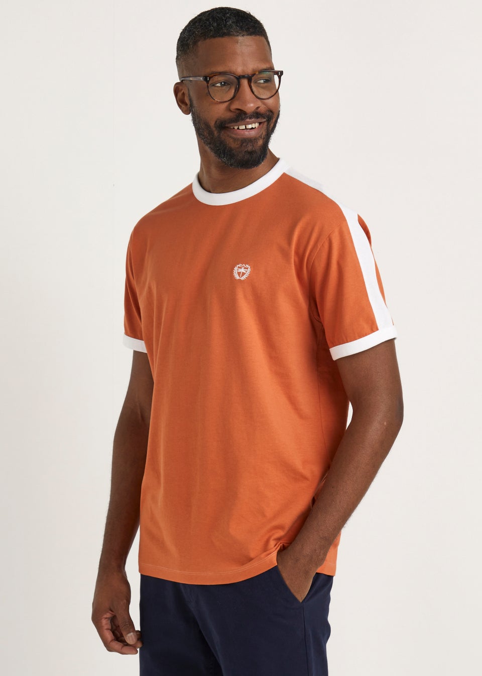 Orange Panel T-Shirt - Matalan