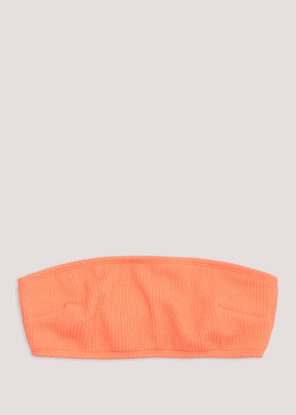 Coral Crinkle Bandeau Bikini Top