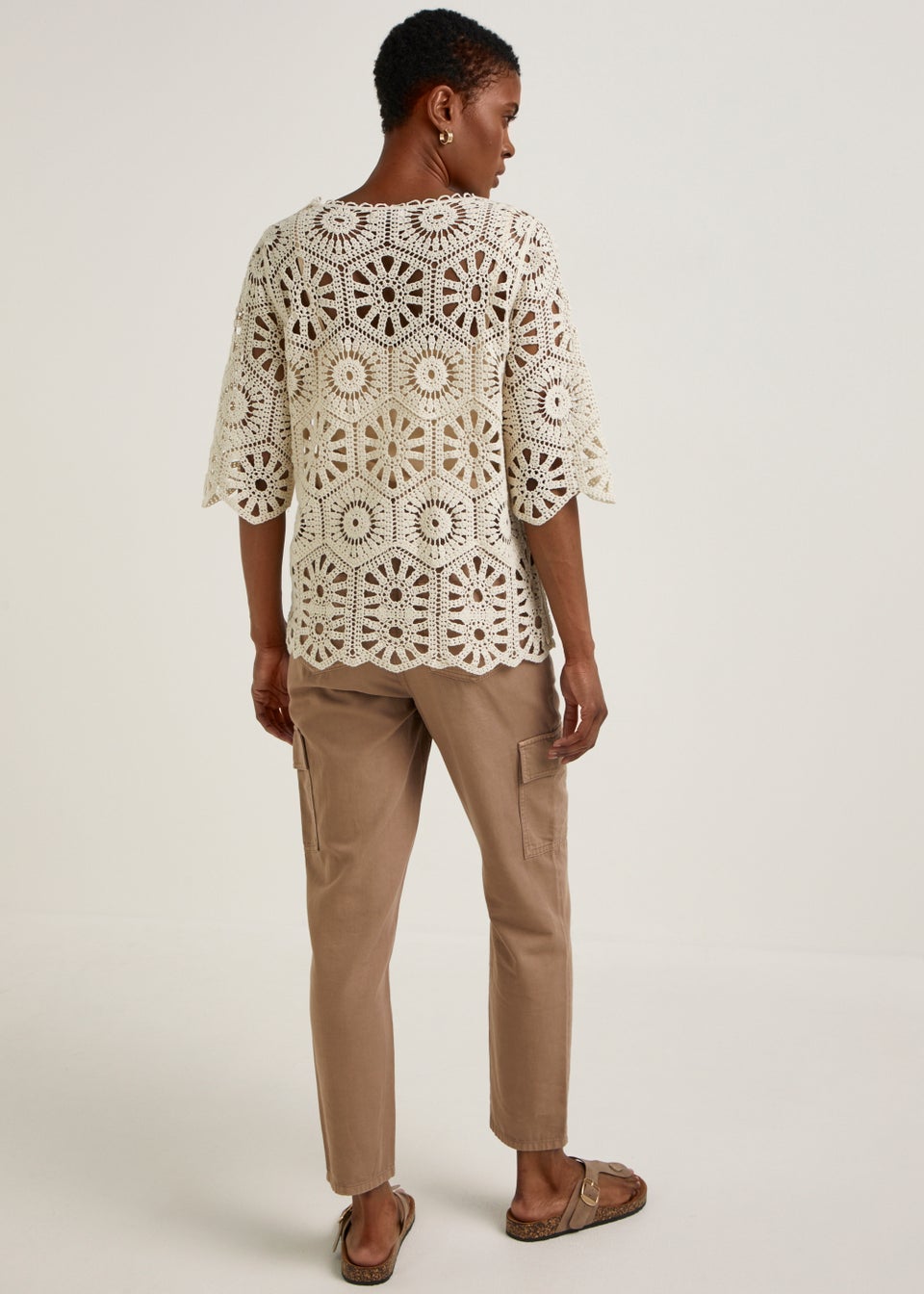 Beige Paperbag Cargo Trousers
