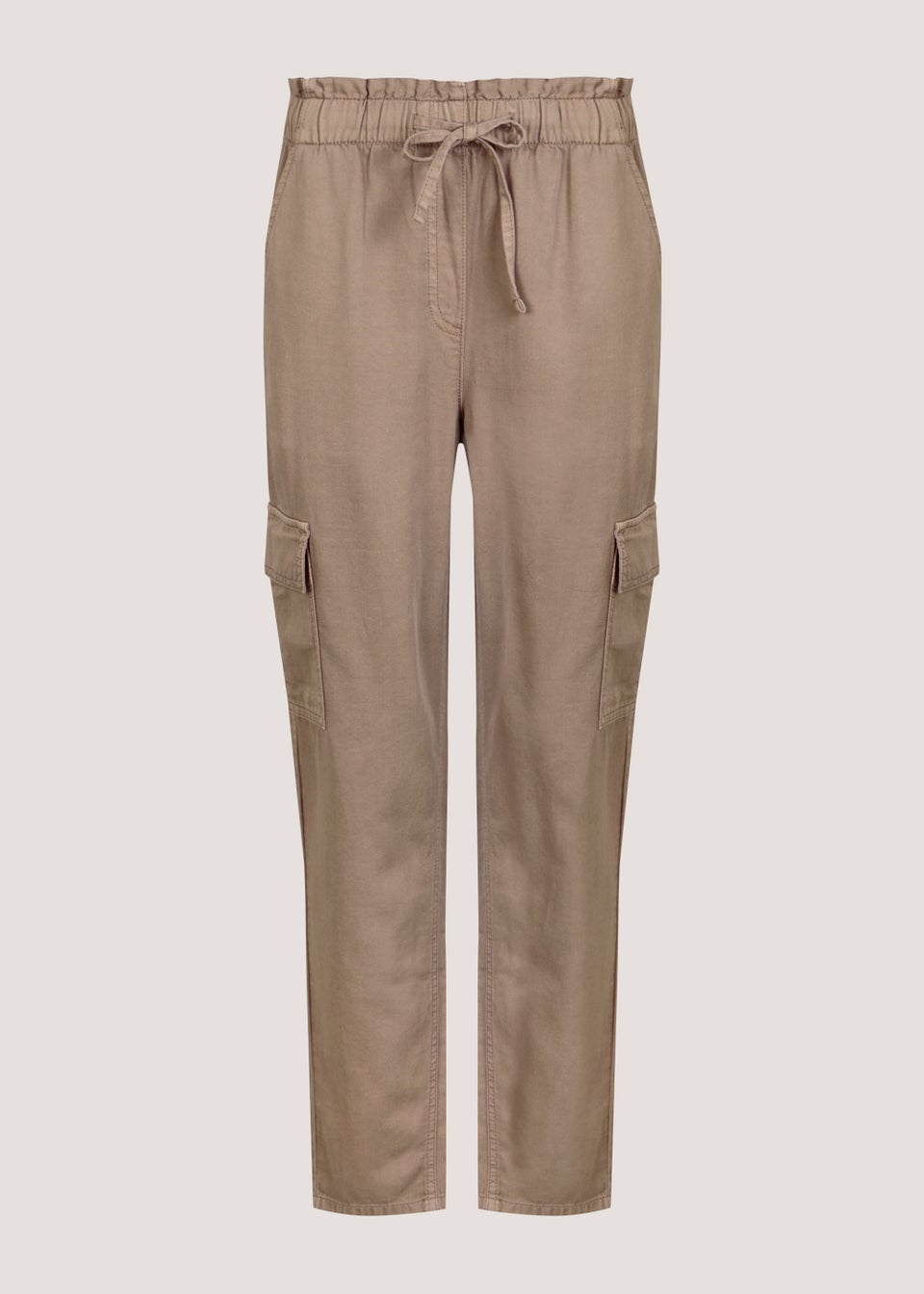 Beige Paperbag Cargo Trousers Matalan