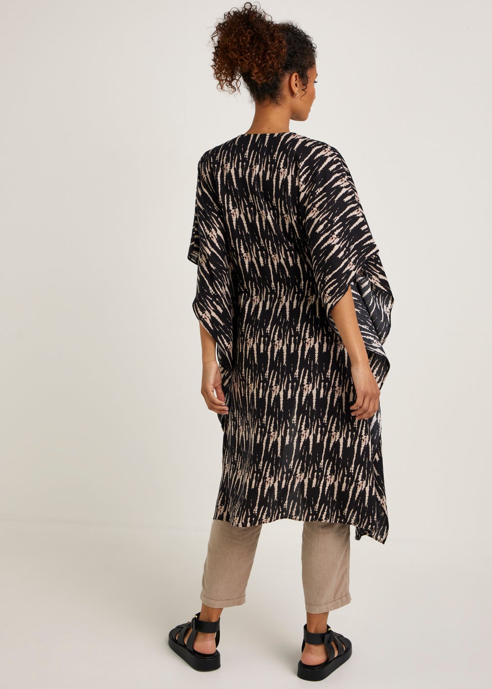 Black Tie Dye Longline Kimono