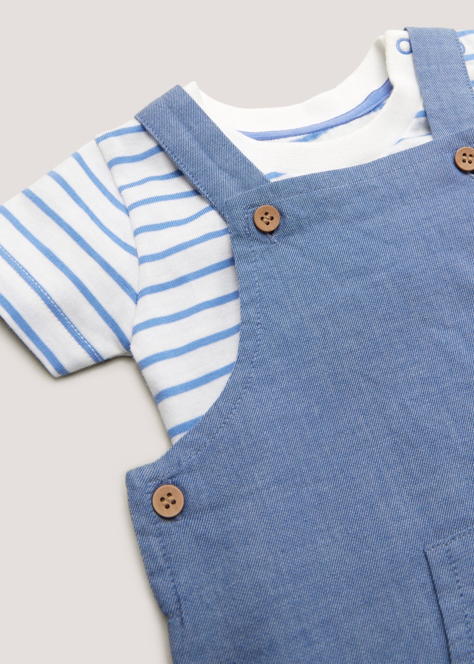 Baby Chambray Dungarees & T-Shirt (Newborn-23mths)