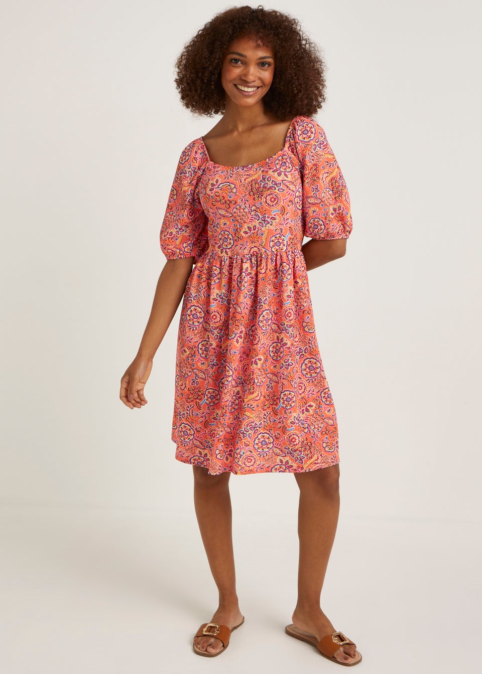 Folk print dress shop