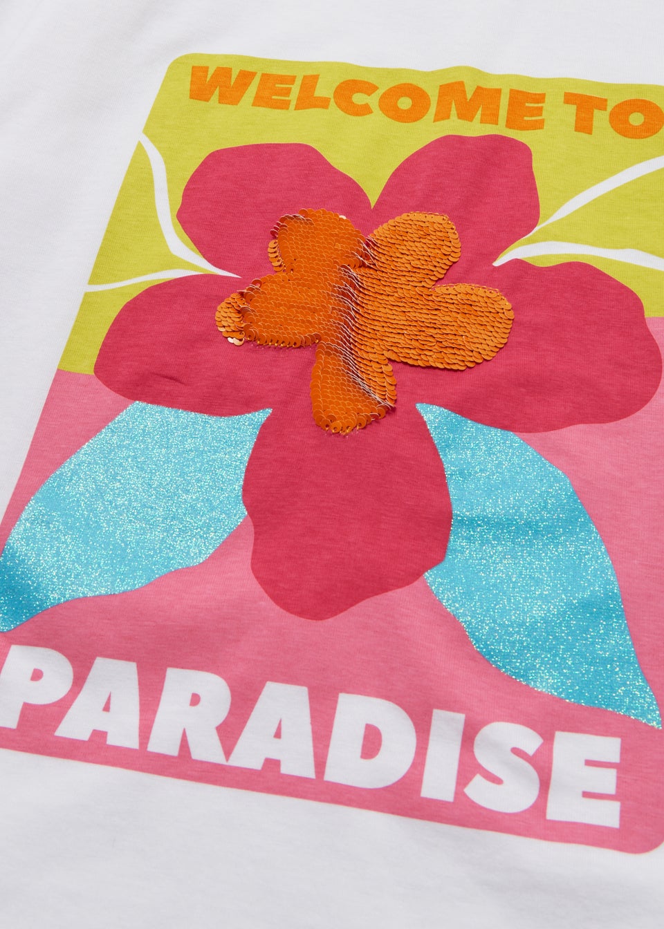Girls White Paradise T-Shirt (4-13yrs) - Matalan