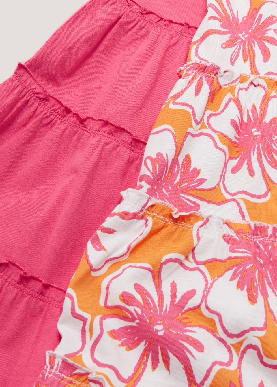 Girls 2 Pack Plain & Floral Dresses (4-13yrs)