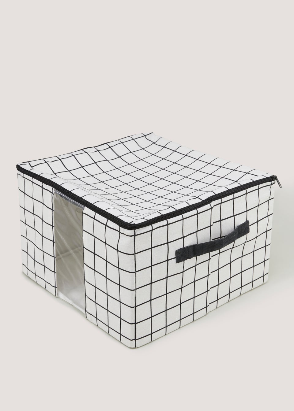 White Check Clothes Storage Bag (38cm x 38cm x 24cm)