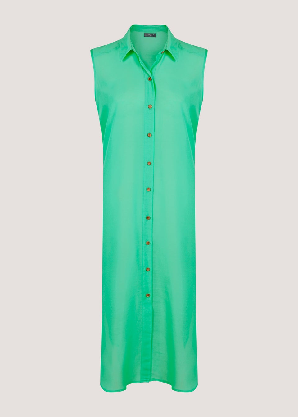 Green Sleeveless Maxi Beach Shirt