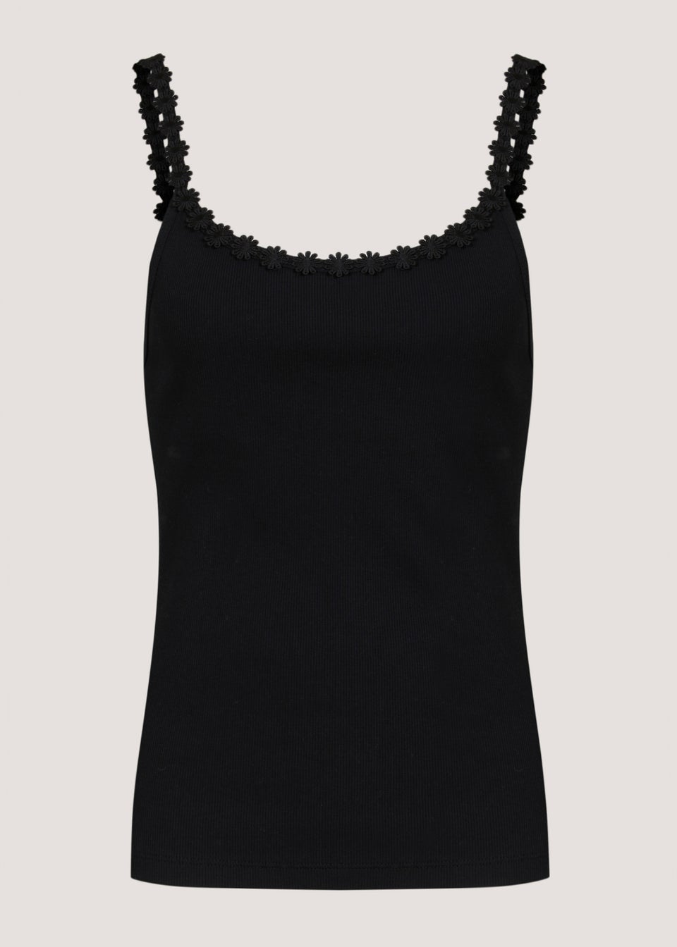 Black Daisy Trim Cami Top