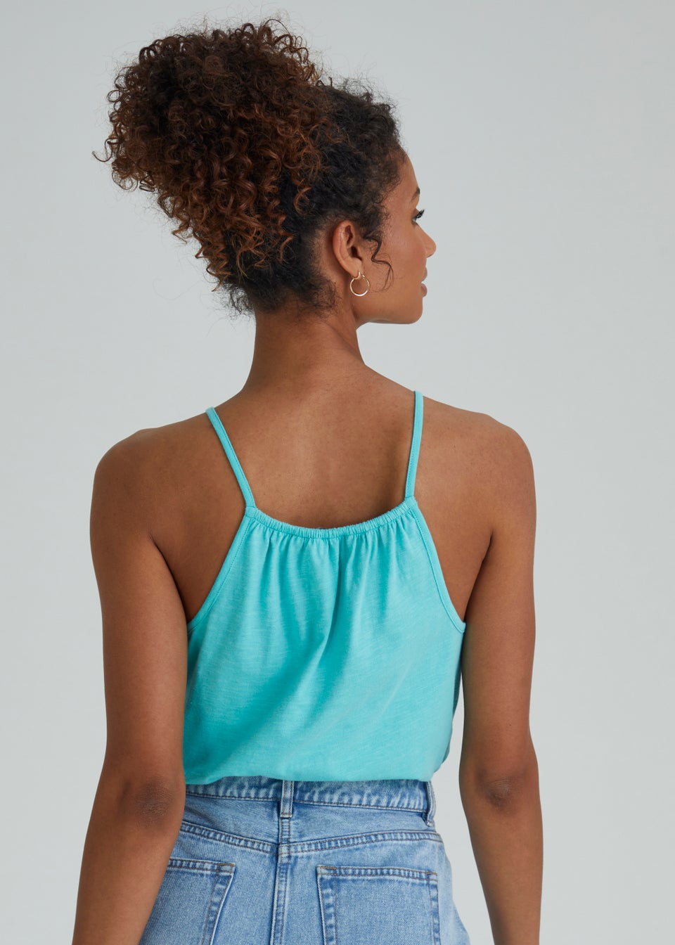 Blue Crochet Lace Cami Top