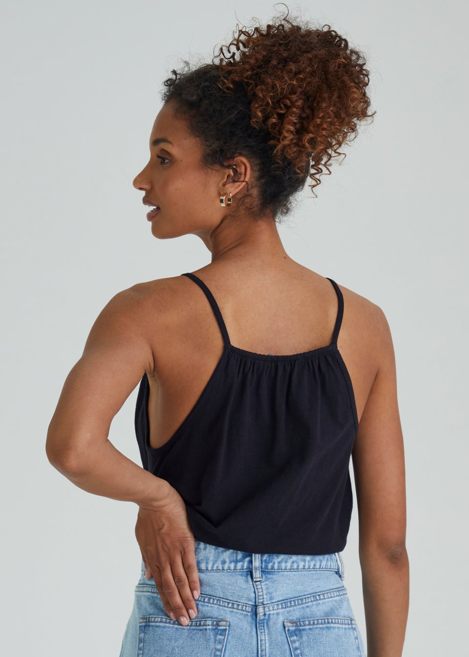 Black Crochet Lace Cami Top