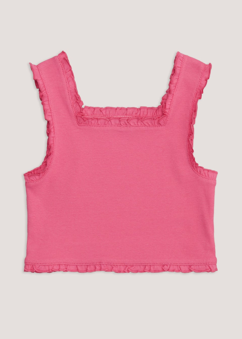 Girls Pink Frill Cropped Vest Top 4 13yrs Matalan