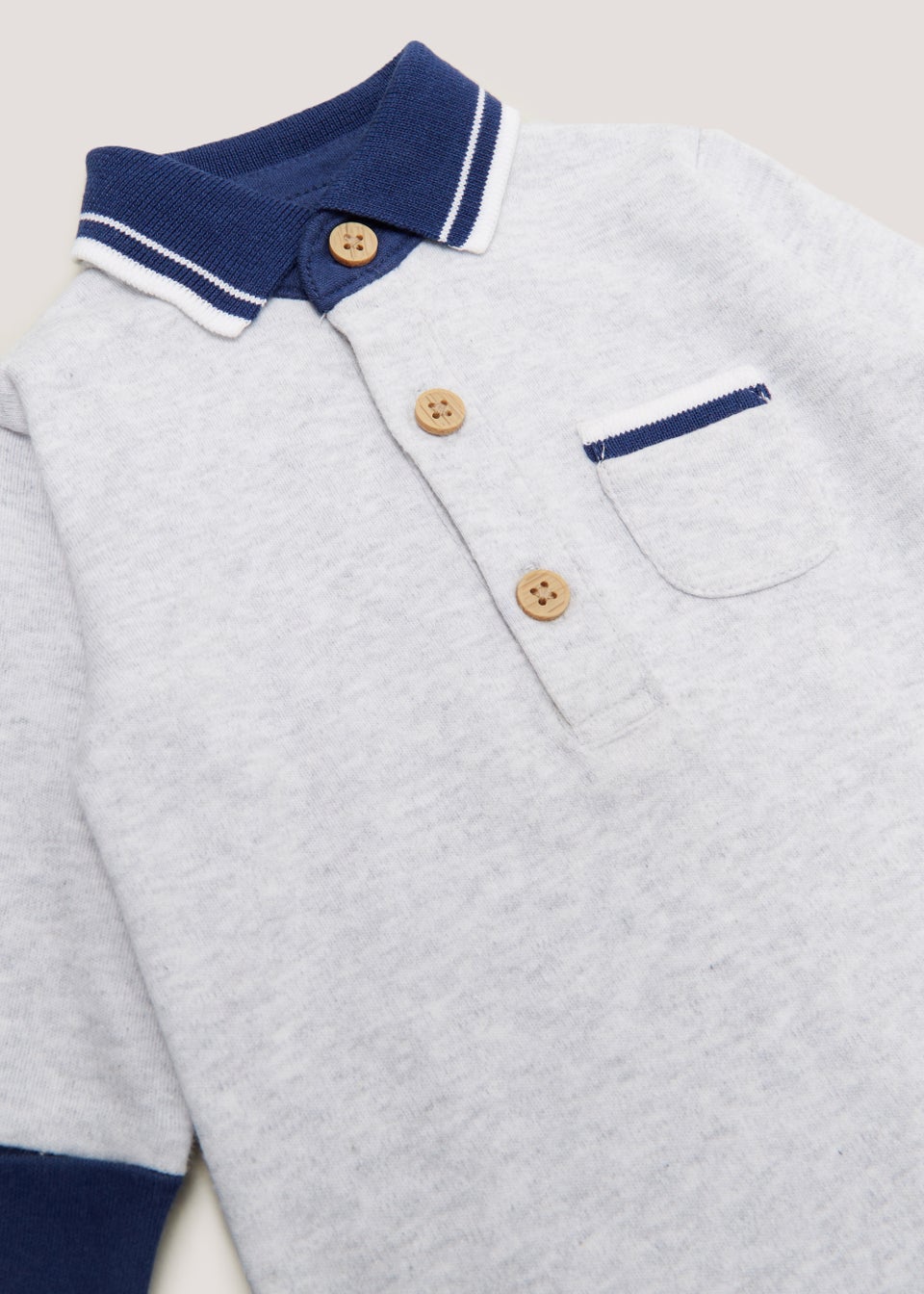 Baby Blue Collar Sleepsuit (Tiny Baby12mths) Matalan