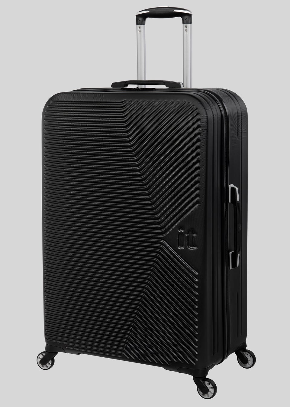 IT Luggage Black Hard Shell Suitcase Matalan
