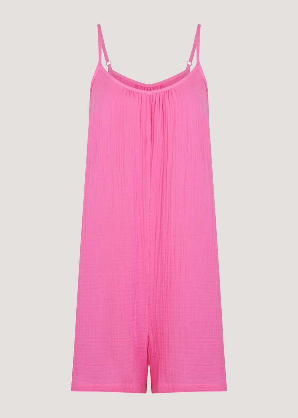 Pink Double Cloth Playsuit