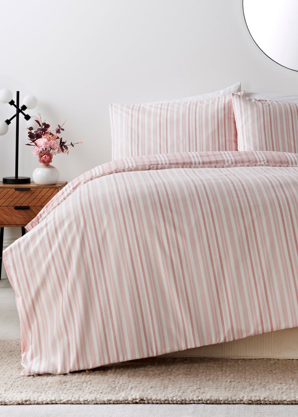 Pink Narrow Stripe Duvet Cover