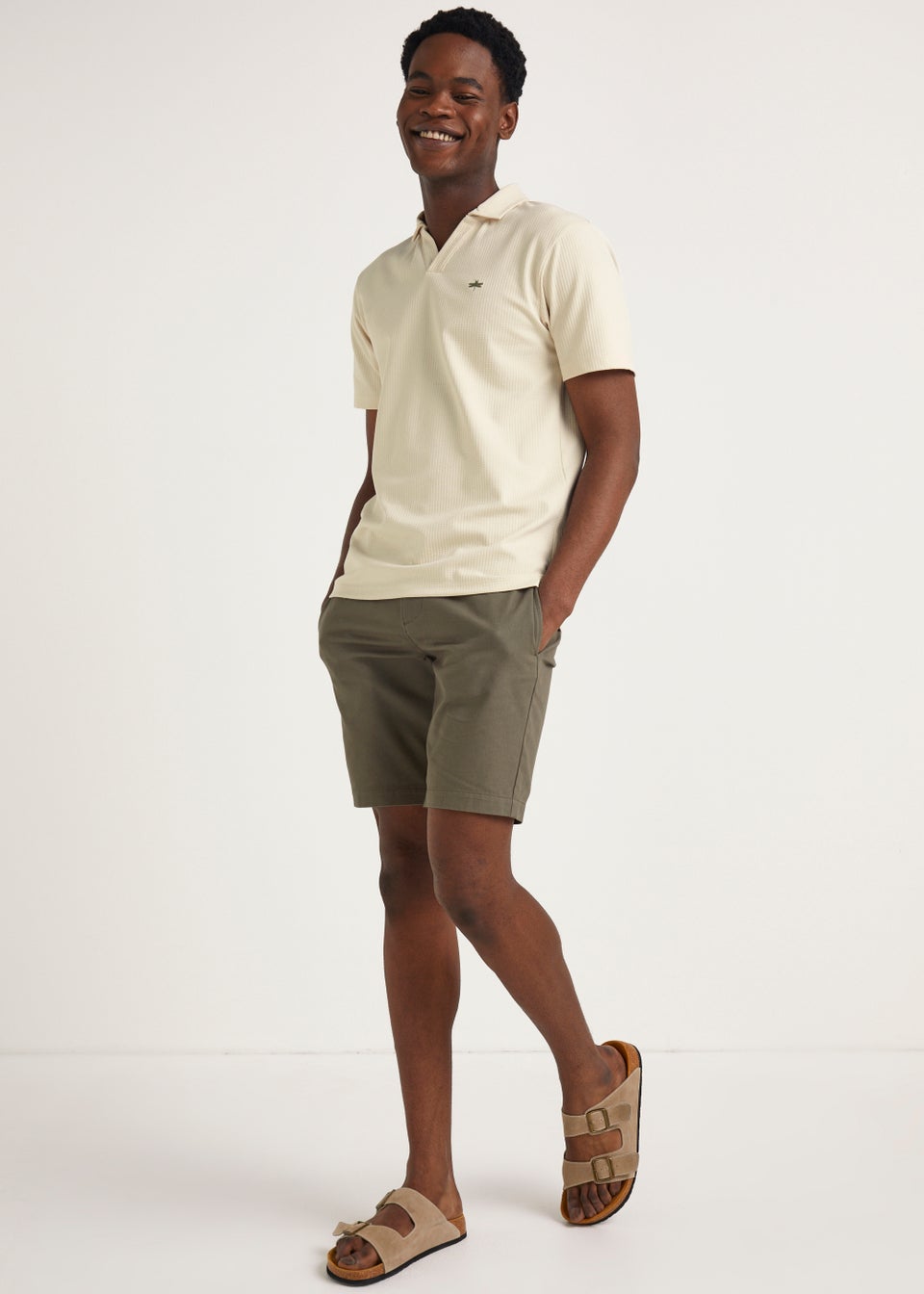 Stone Ribbed Polo Shirt