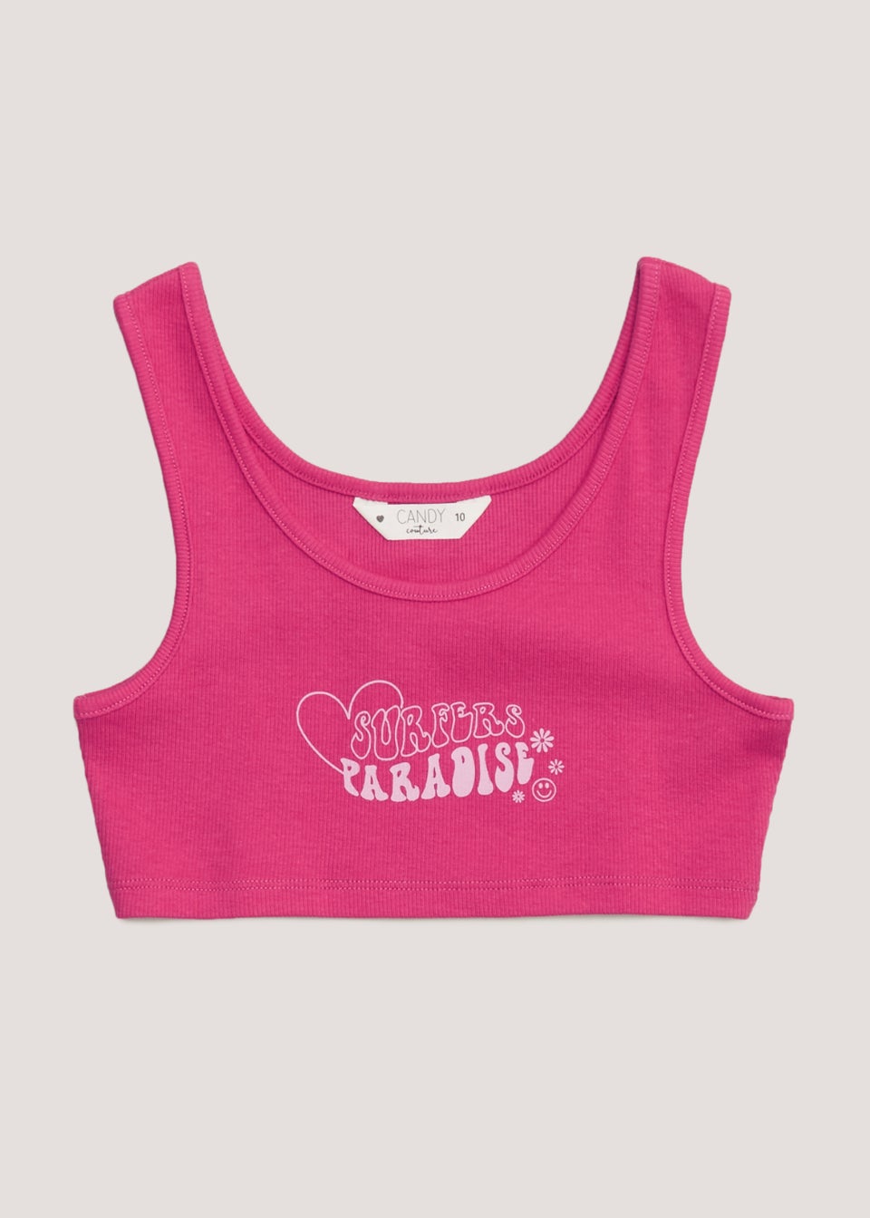 Girls Candy Couture Pink Slogan Crop Top (9-16yrs)