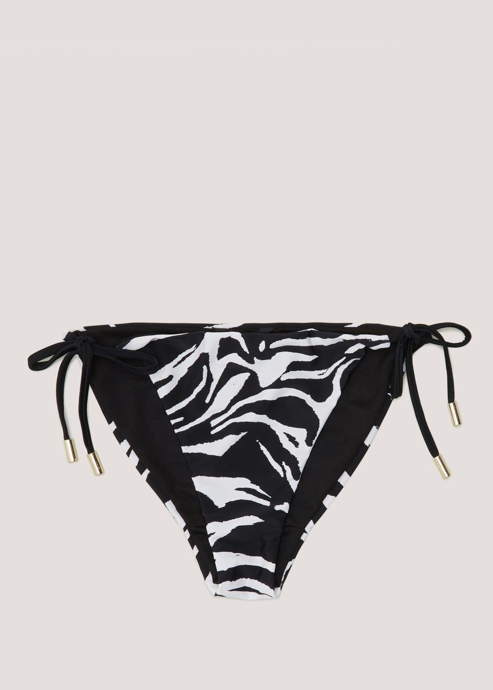 Be Beau Black Zebra Print Bikini Bottoms