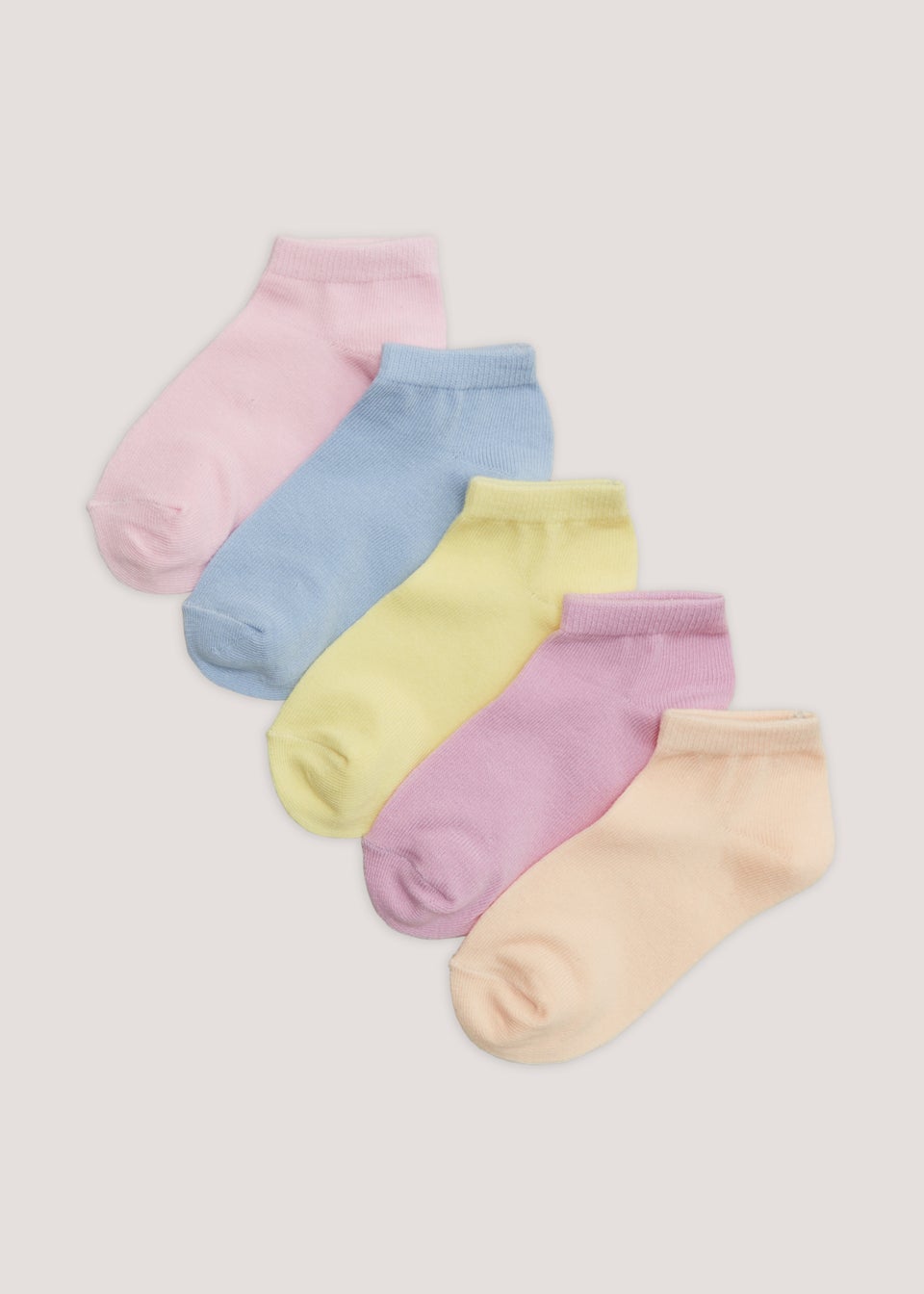 Girls 5 Pack Multicoloured Trainer Socks (Younger 6-Older 5.5)