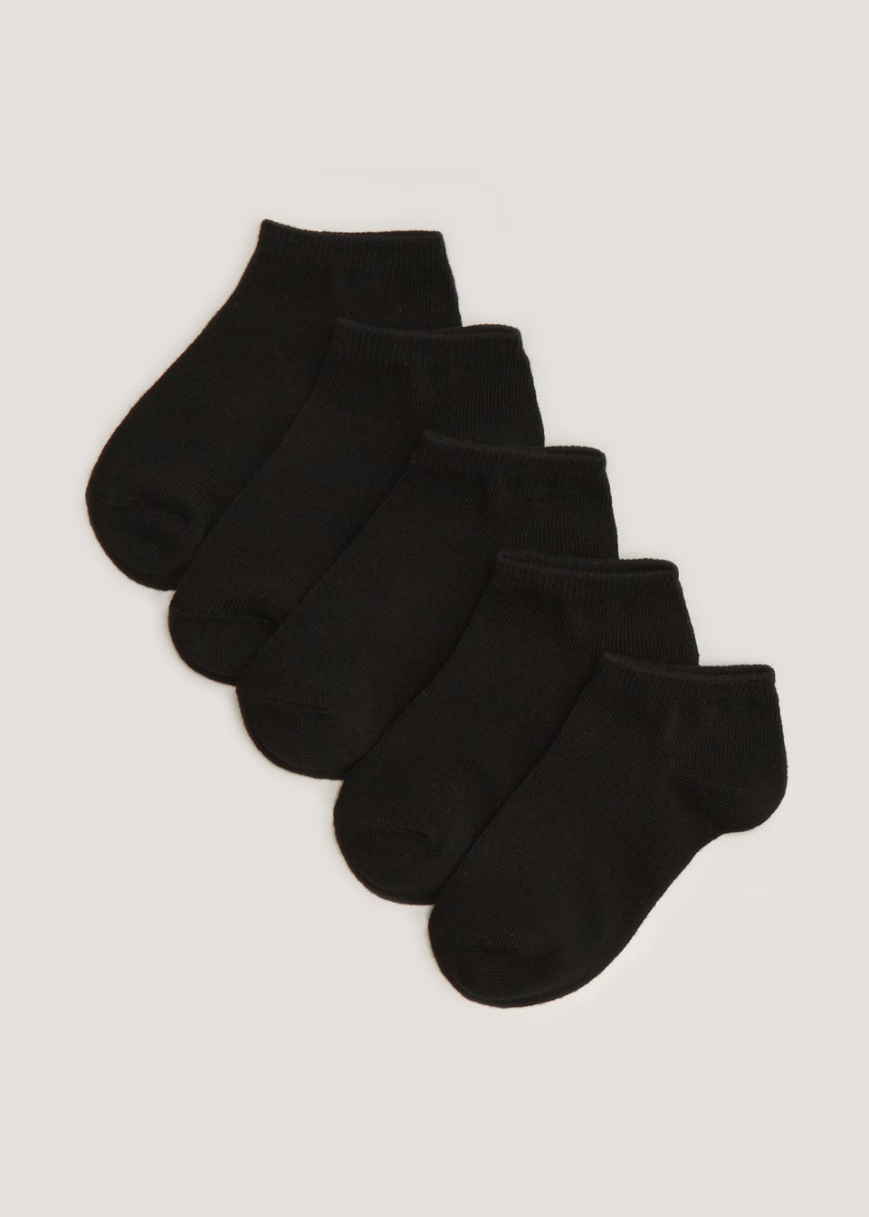 Kids 5 Pack Black Trainer Socks (Younger 6-Older 5.5)