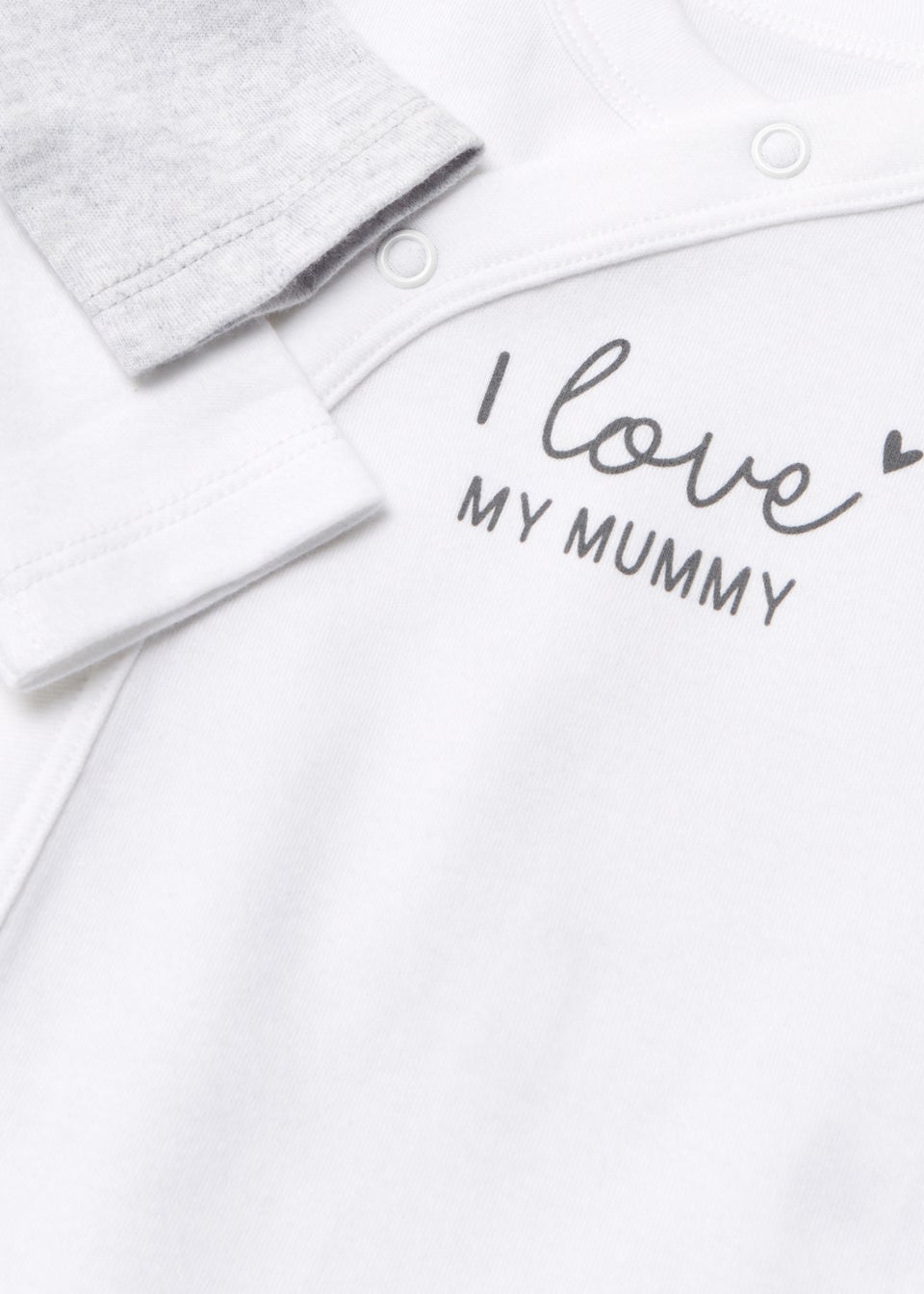 Baby 2 Pack White I Love Mummy & Daddy Bodysuits (Tiny Baby-18mths)