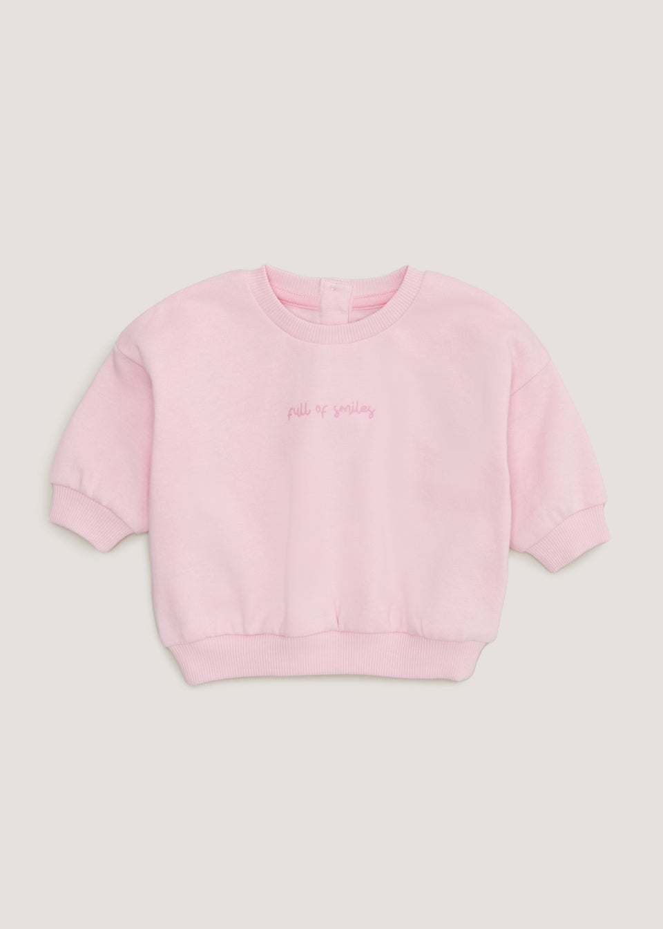 Baby Pink Slogan Sweatshirt Newborn 23mths