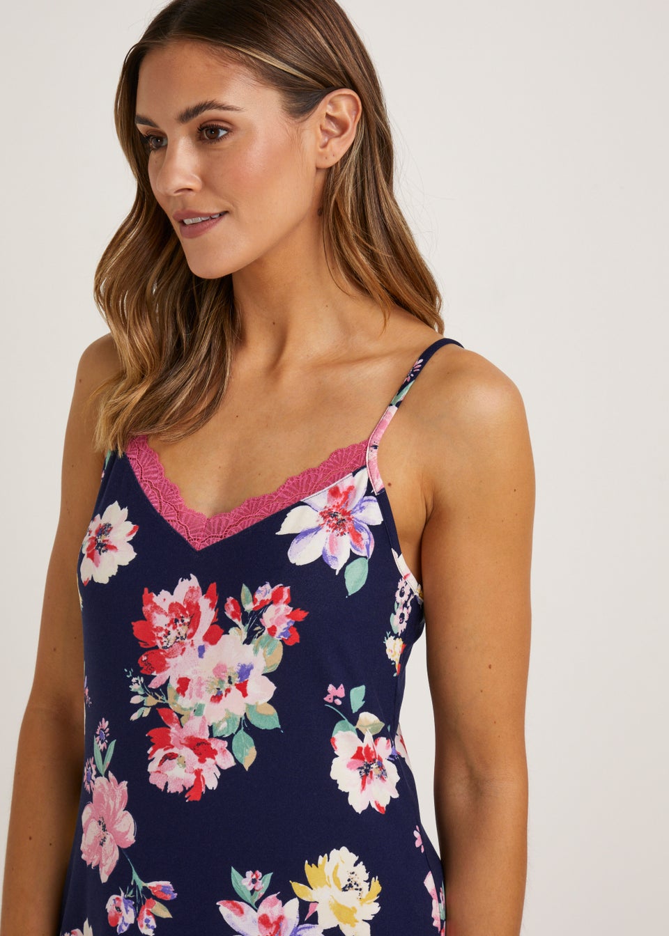 Navy Floral Chemise