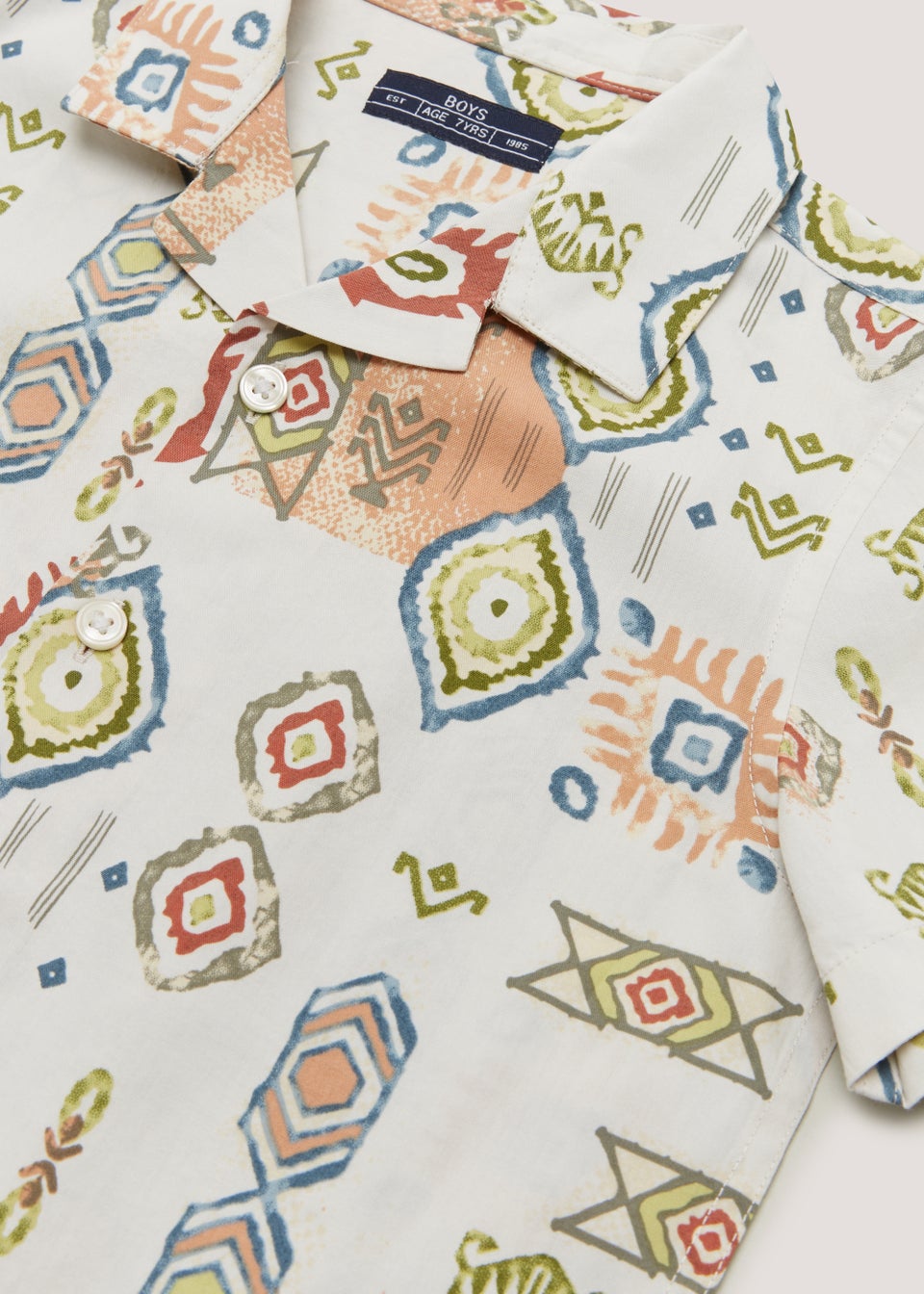 Boys Mini Me Multicoloured Aztec Shirt (4-13yrs)