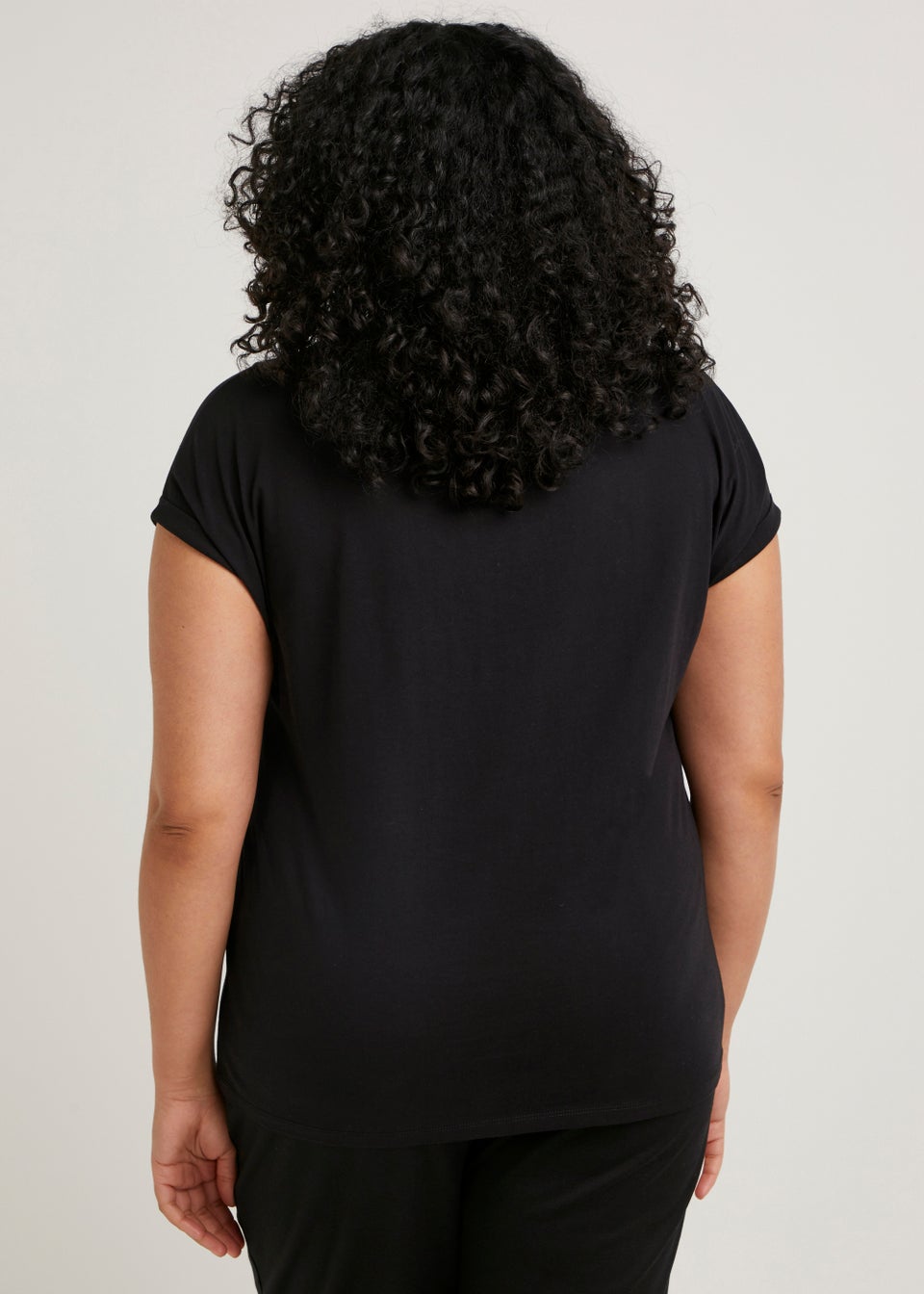 Papaya Curve Black Star Print T-Shirt
