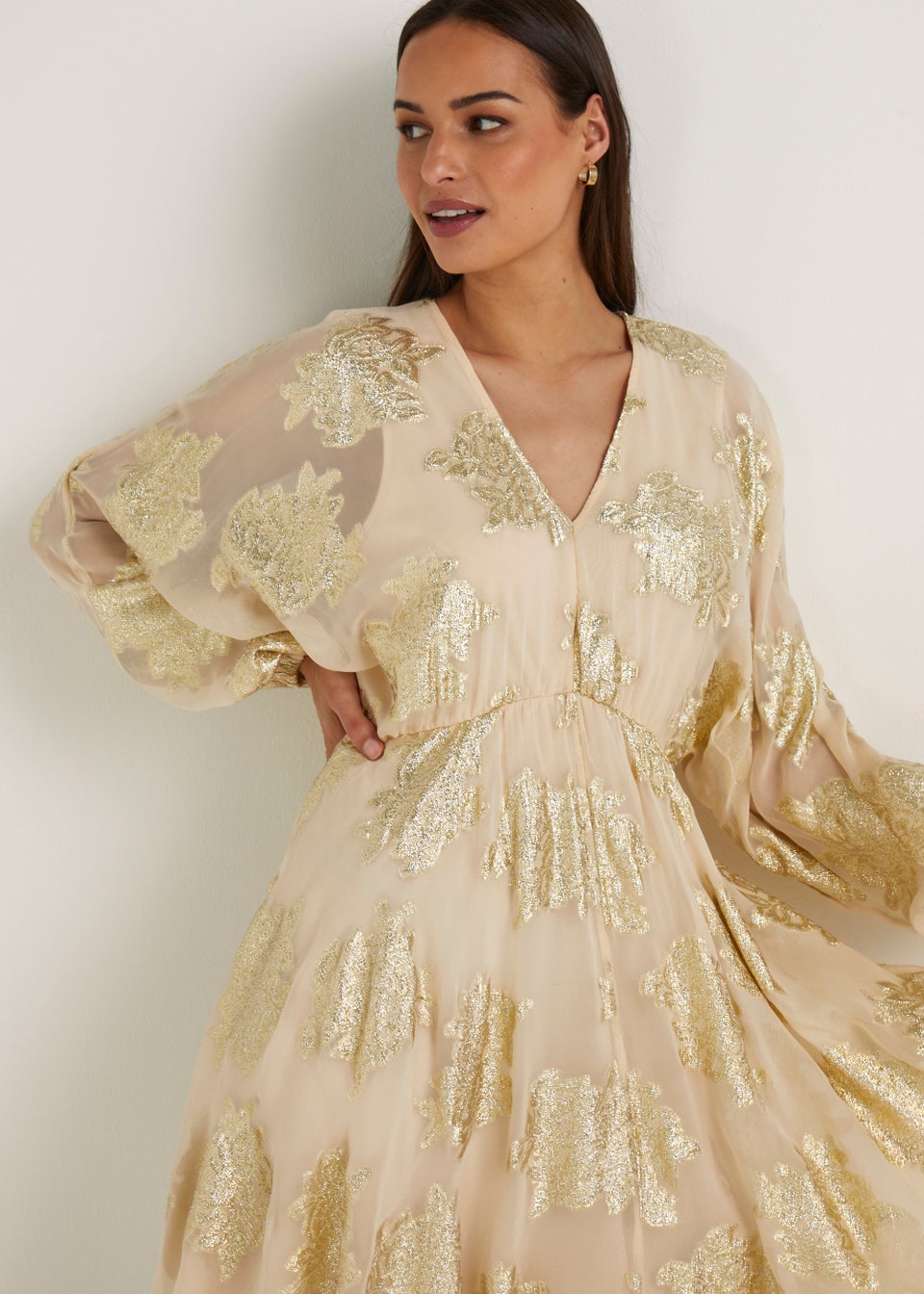 Et Vous Nude Metallic Mini Dress