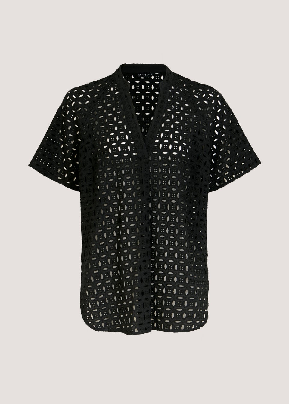 Et Vous Black Schiffli Co-Ord Popover Blouse