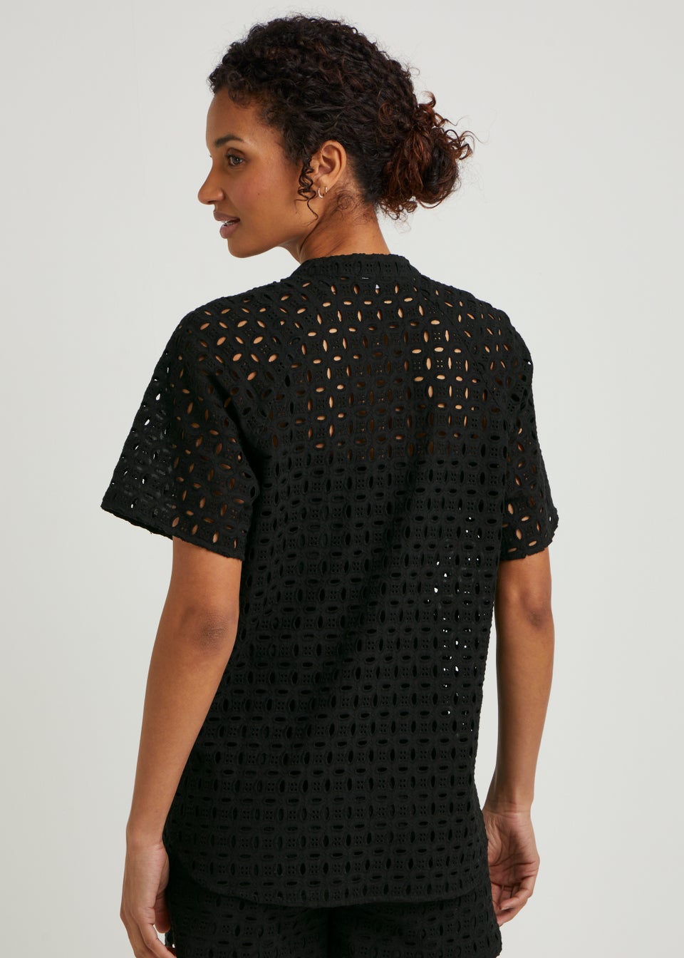 Et Vous Black Schiffli Co-Ord Popover Blouse