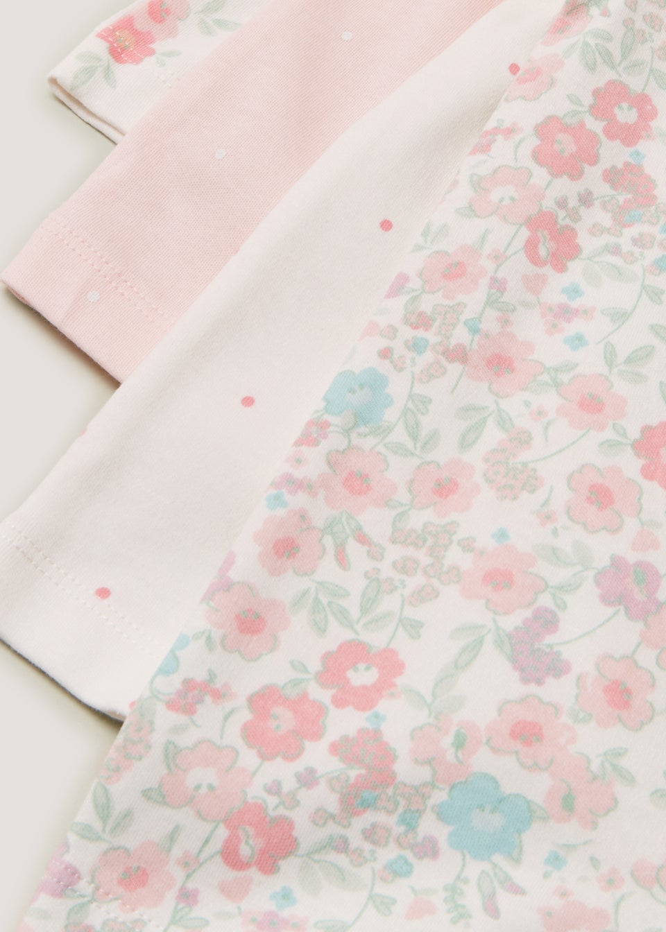 Baby 4 Pack Pink Floral Print Rompers (Newborn18mths) Matalan