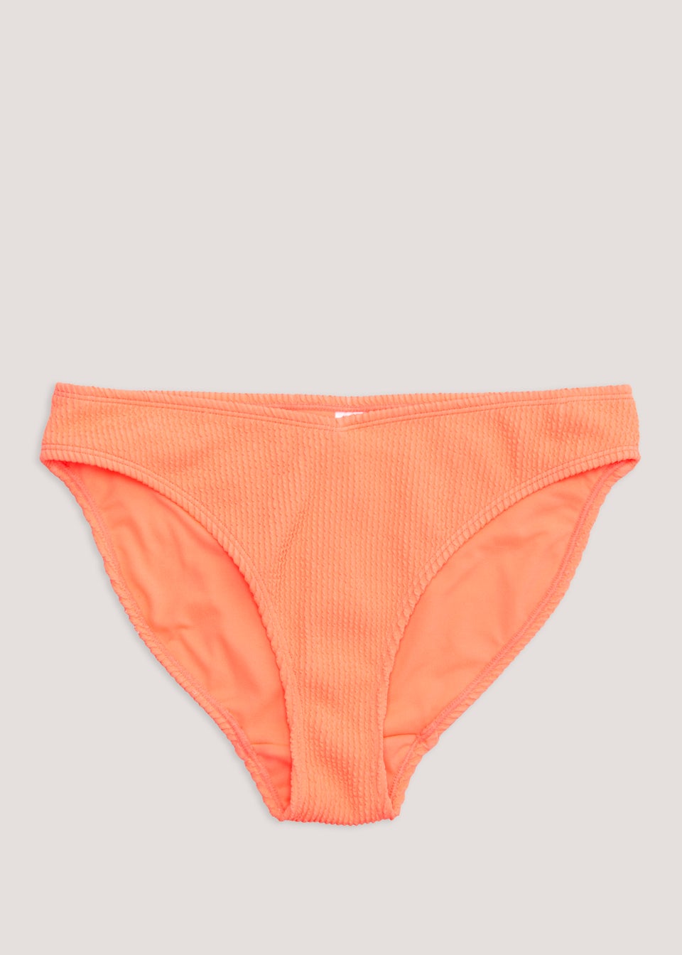 Coral Crinkle V-Front Bikini Bottoms