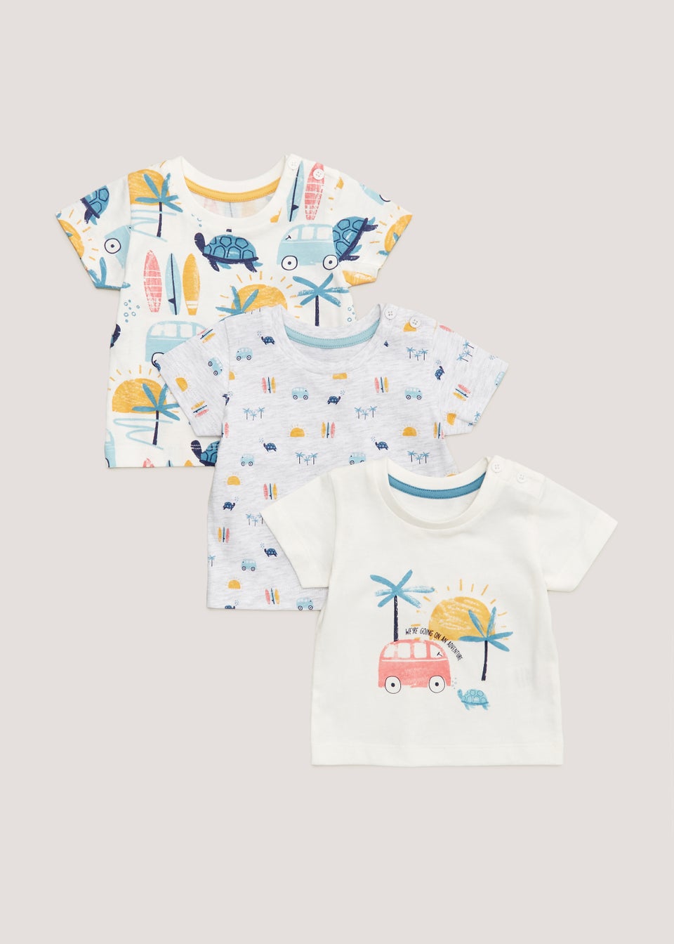 Baby 3 Pack Hawaiian Turtle T-Shirts (Newborn-23mths)