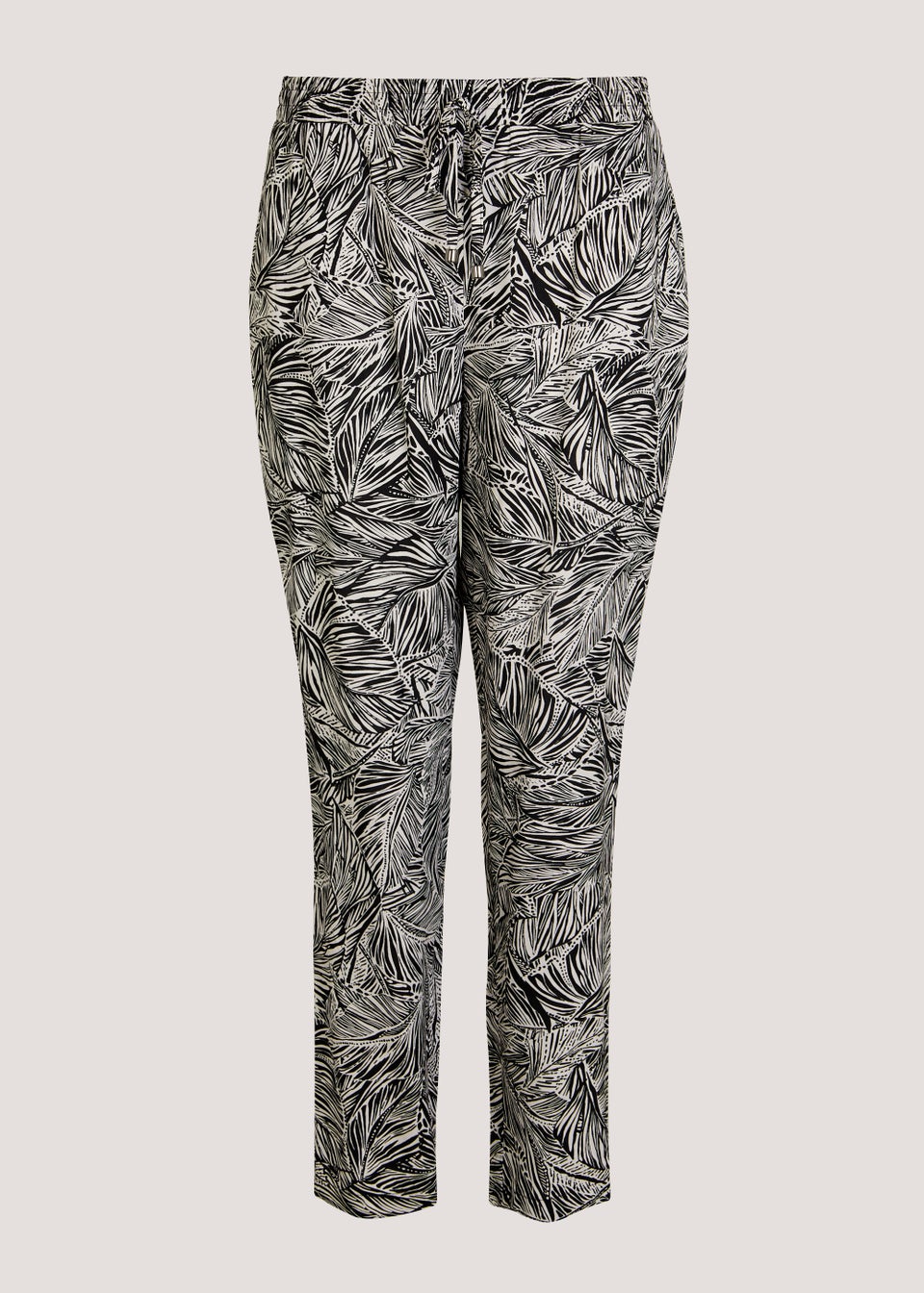 Black Print Tapered Trousers