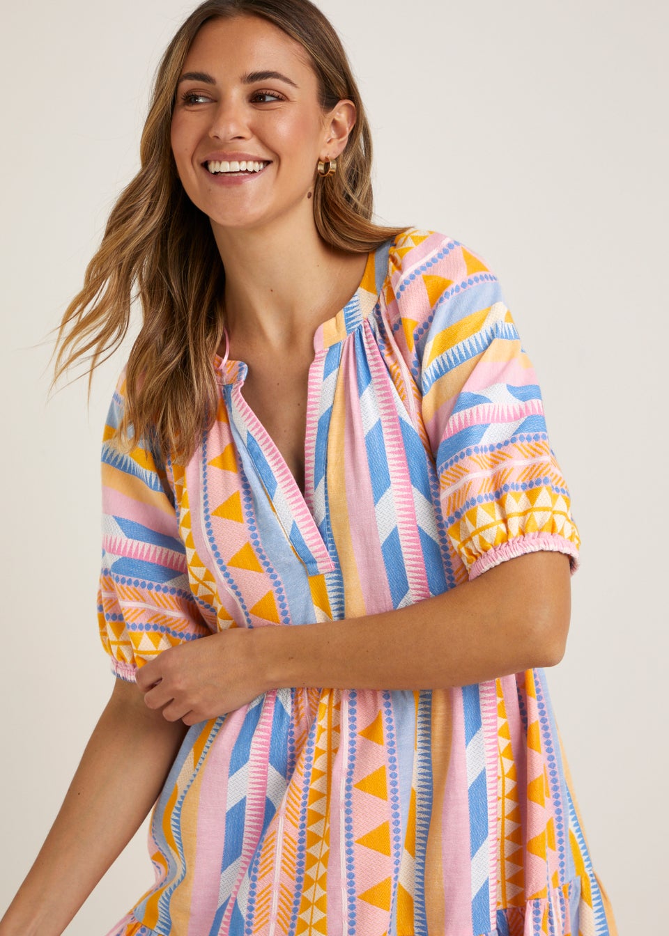 Papaya Petite Multicoloured Jacquard Mini Dress