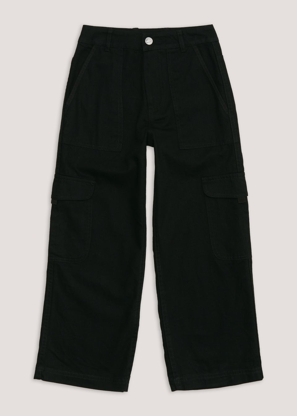 Girls Black Cargo Trousers (4-8yrs)