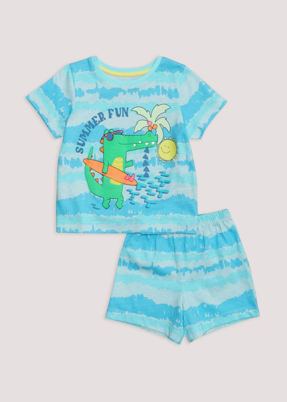 Boys Blue Crocodile Short Pyjama Set 9mths 5yrs