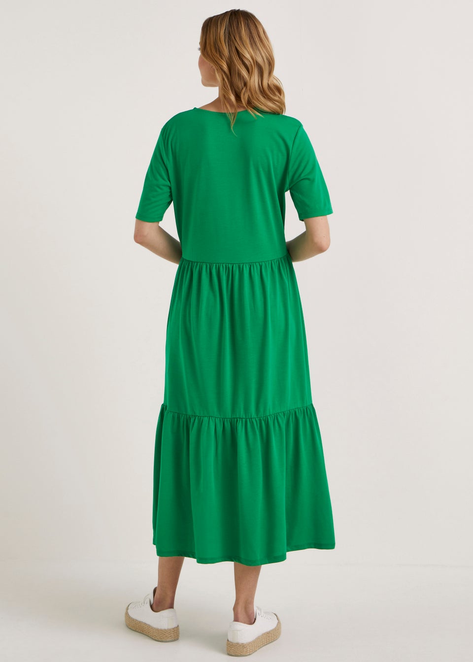 JDY Green Tiered Dress - Matalan