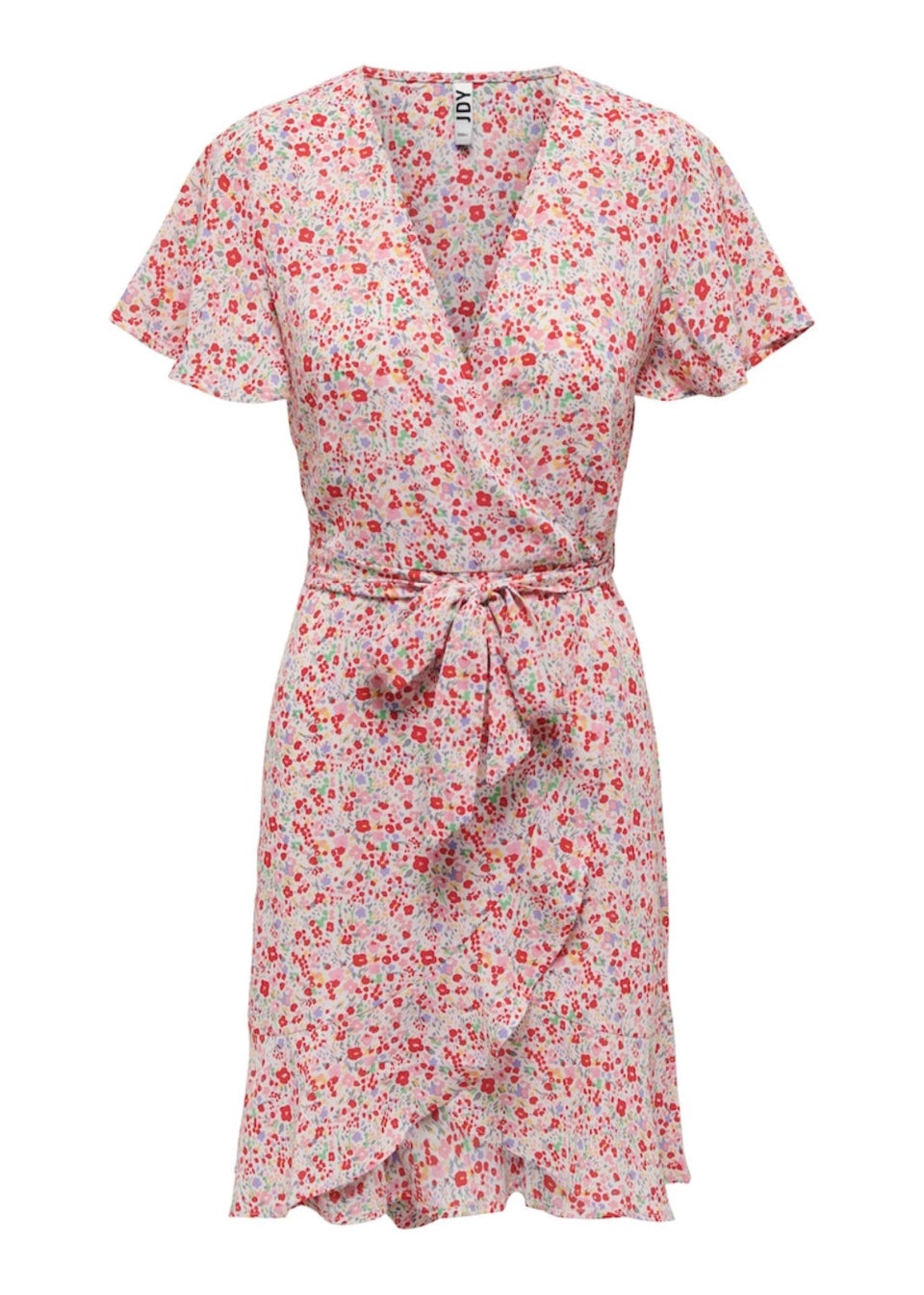 JDY Nolia Multicoloured Wrap Short Sleeve Dress
