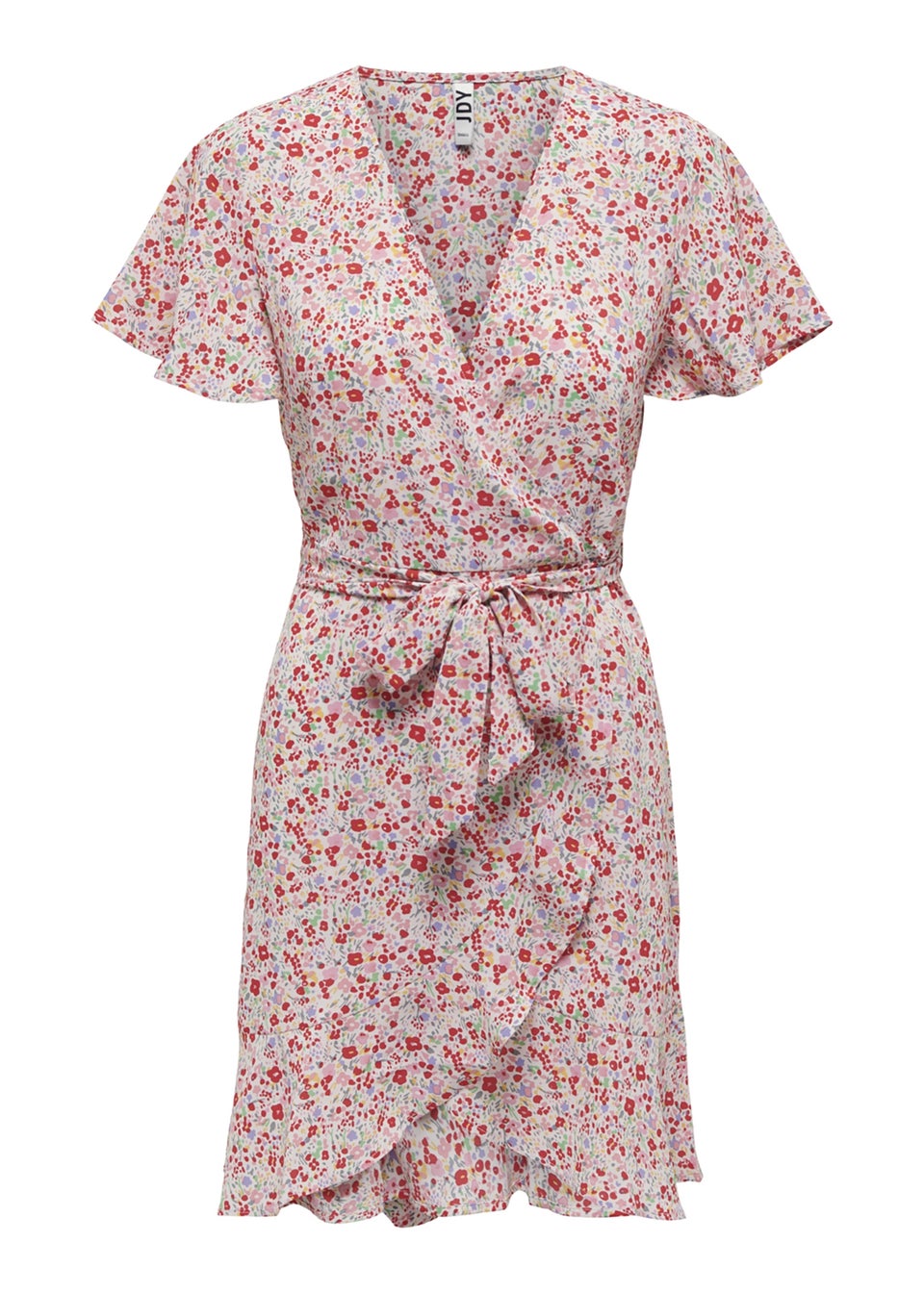 JDY Nolia Multicoloured Wrap Short Sleeve Dress