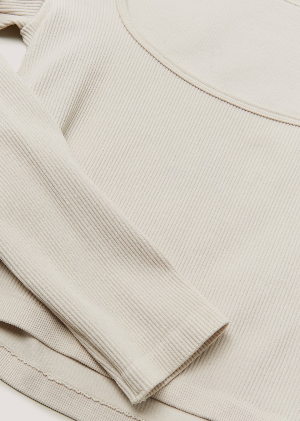 Girls Candy Couture Cream Long Sleeve Seamless Top (9-16yrs)