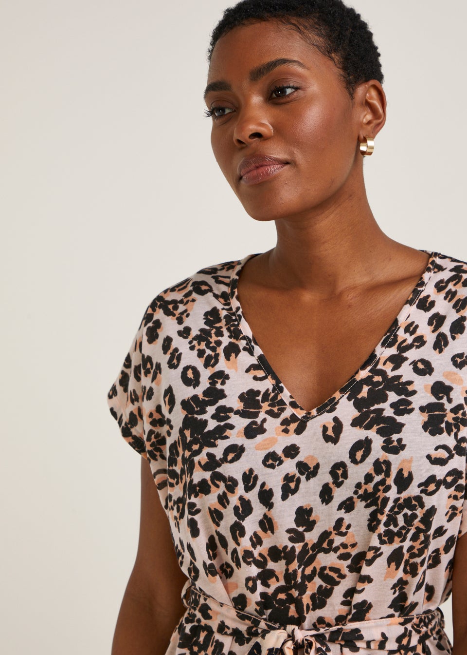 Multicoloured Animal Print Jersey Kaftan