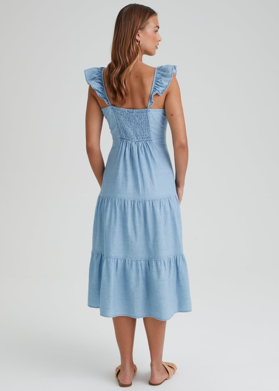 Ruffled sleeveless cheap dress