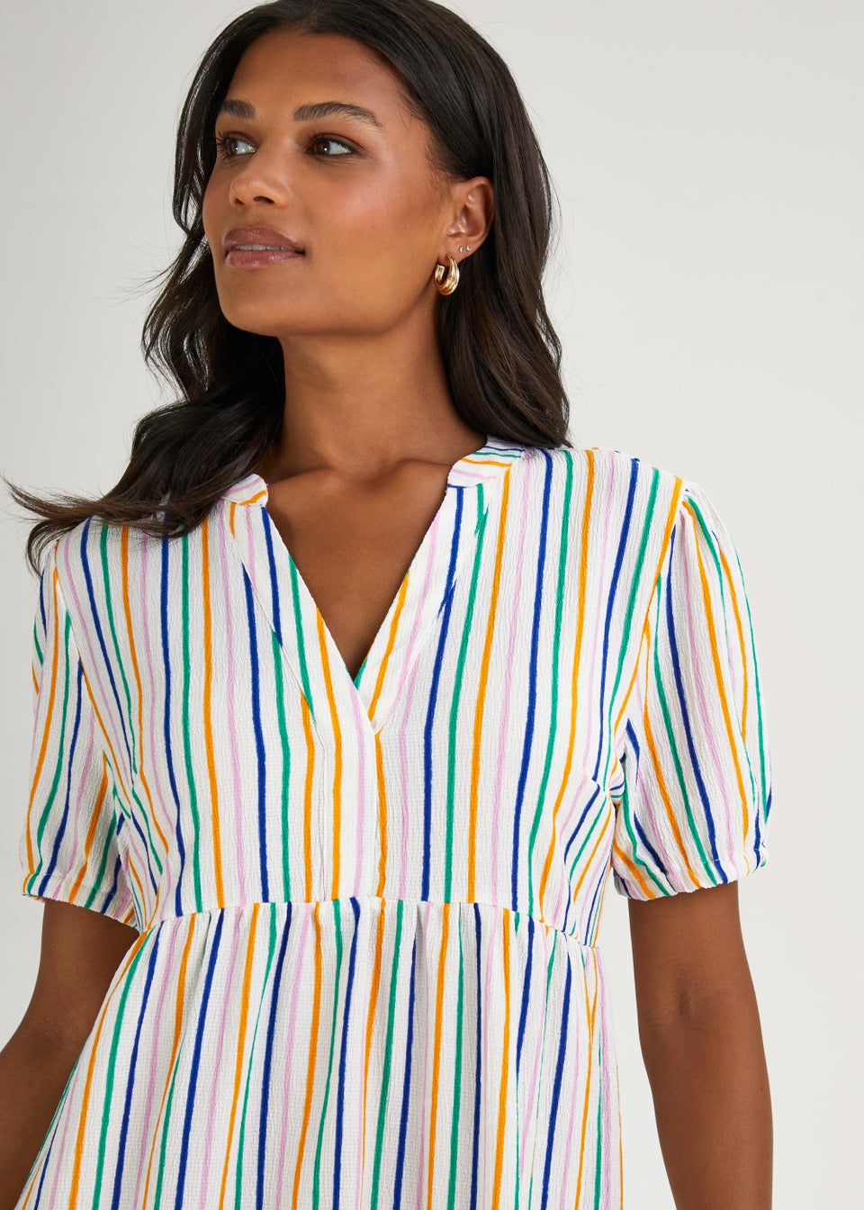 JDY Lotus Multicoloured Stripe Dress Matalan