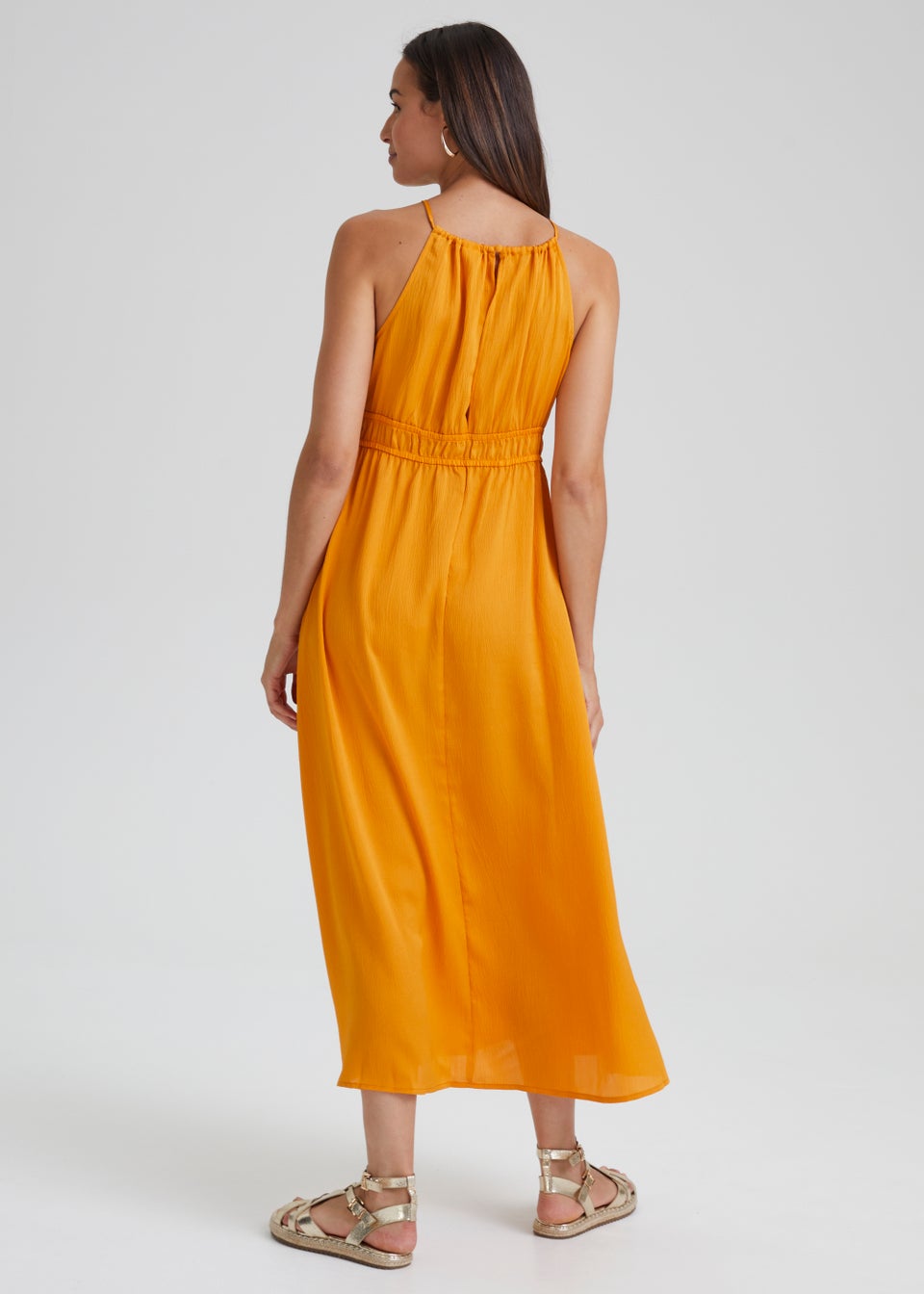 JDY Orange Hazel Midi Dress
