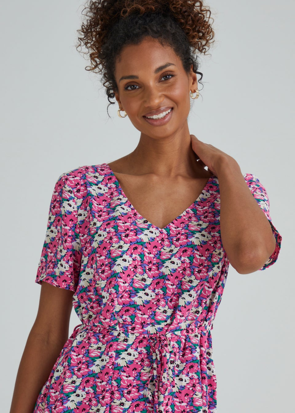 JDY Multicoloured Floral Print Dress - Matalan